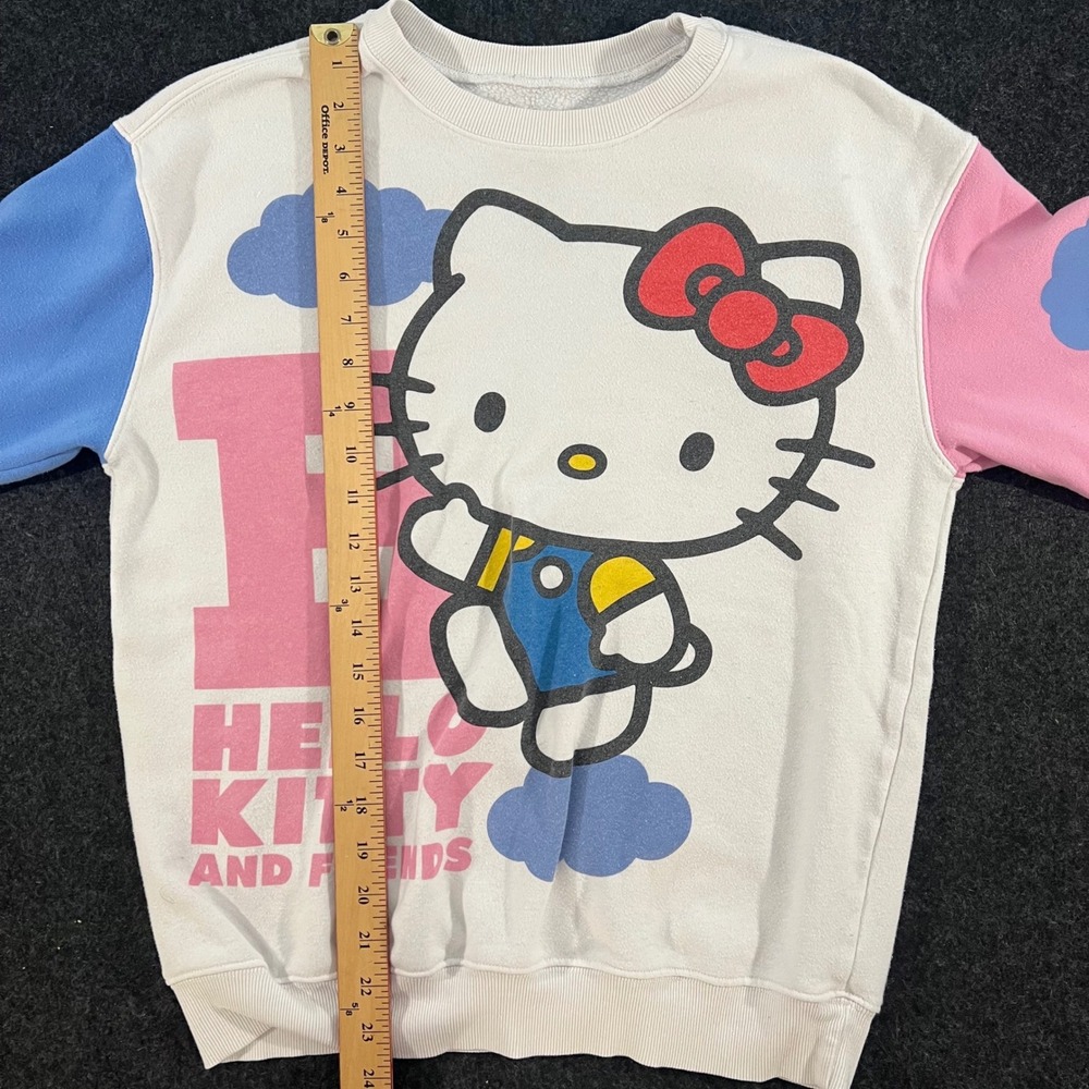 Sanrio Hello Kitty Sweatshirt Womens Small White Keroppi Badtz-Maru Kawaii Y2K - Picture 6 of 6